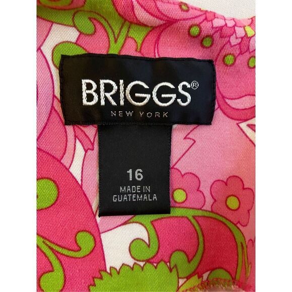 Briggs NY Lilly inspired dress size 16 metro retro 70's vibe pink green - Picture 4 of 5